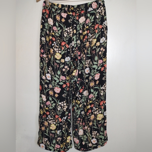 Loft Floral Print Women's Cropped Viscose Pants - Picture 6 of 7